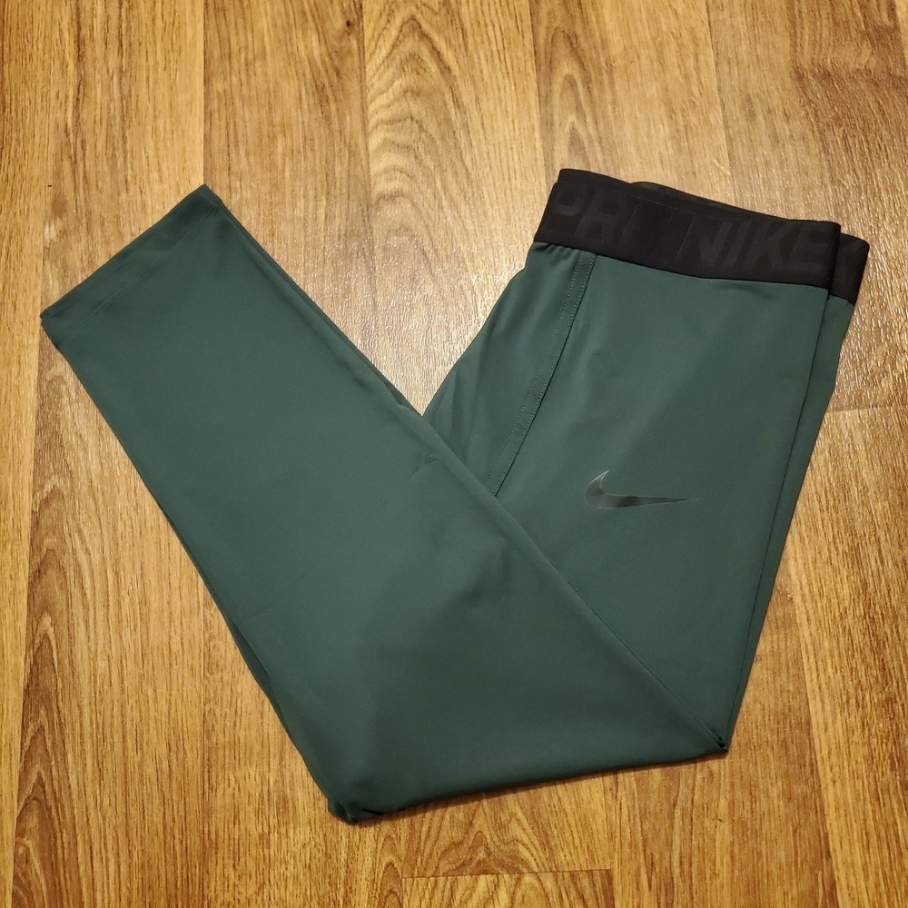 Nike Tights Men XL Green NBA Nike Pro 3/4‎ Compression Basketball AA0751-323